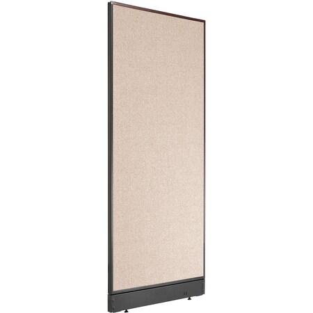 Interion By Global Industrial Interion Non-Electric Office Partition Panel with Raceway, 24-1/4inW x 64inH, Tan 277661NTN